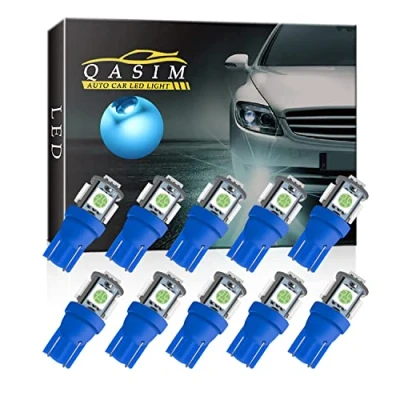 Image de Qasim 10x LED T10 W5W Ampoules 168 194 Glace Bleue 5050 5 SMD para Feux de Dôme Intérieure Liseuses Cargo Éclairage la Plaque D&#039;immatriculation DC 12V