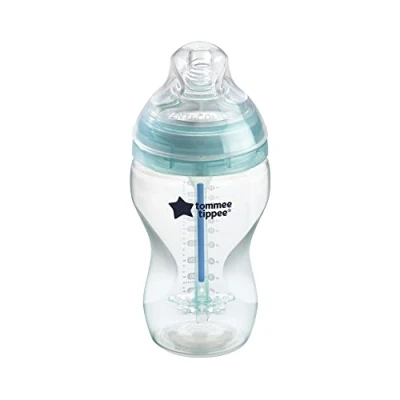 Image de Tommee Tippee Biberon Anti Colique, Tétine Imitant le Sein Maternel avec Système de Ventilation Unique, 340 ml, Lot 1, Transparent (La couleur et design peuvent varier)