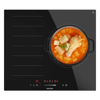 Image de Cecotec Plaque à induction Bolero Squad I 3001 Flex. avec 1 zone flexible, 6600W, 9 niveaux, minuterie, fonction Booster, Stop&amp;Go, sécurité enfants et commande Touch Slider.