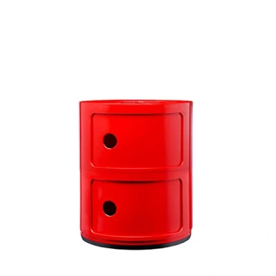 Image de Kartell Componibili, Conteneur 2 éléments, Rouge, Base ronde