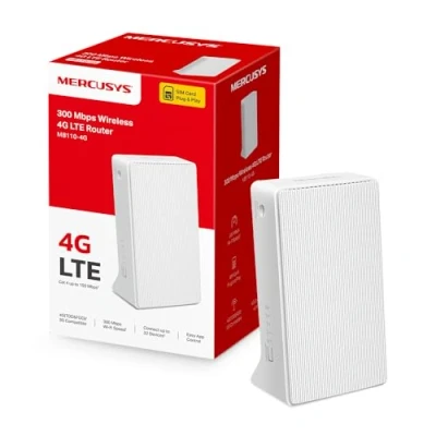 Image de MERCUSYS MB110 4G TP Link Routeur WiFi N300Mbps, Box SIM, CAT4 Vitesse Jusqu&#039;à 150Mbps, Configuration Facile, Clé 4G, Ports d&#039;Antenne Externe Modem Déverrouillé Compatible Toute SIM