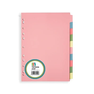 Image de intercalaires A4 en 10 parties perforés dans des couleurs assorties Compatible avec tous les portrait