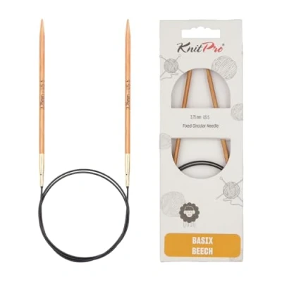 Image de KnitPro Basix Aiguilles à Tricoter circulaires Fixe épingles, Bouleau, Multicolore, 60 cm x 3,75 mm