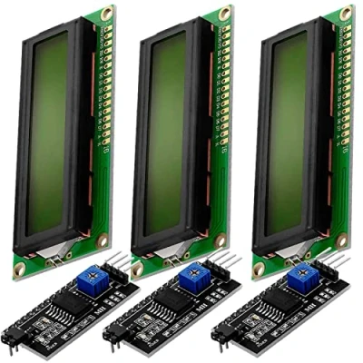 Image de AZDelivery 3 x Display Module Vert LCD HD44780 16x2 avec Interface I2C 2x16 Caractères de Couleur Noire Compatible Arduino et Raspberry Pi incluant Un E Book!