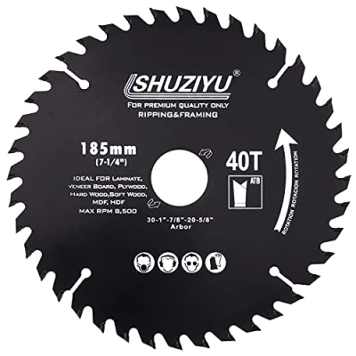 Image de LSHUZIYU, 185mm 40T, Trou 30mm. Lame De Scie Circulaire À Bois