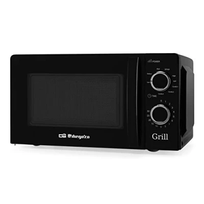 Image de Orbegozo MIG 2131 Four à micro ondes avec grill, 20 l de capacité, 5 niveaux fonctionnement et 3 fonctions combinées, minuterie jusqu’à 30 min, 700 900 W, noir