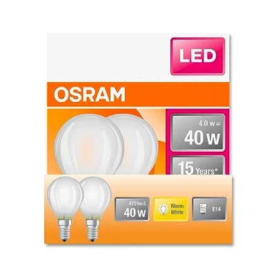 Image de OSRAM LED Star Classic P40 LAMPE POUR E14 POLLE, FORME de DROP, GL FR, 470 LUMENS, blanc chaud (2700k), remplacement des ampoules 40W conventionnelles, non dimmables, 6 packs
