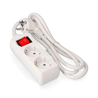 Image de BASE MULTIPLE 2 TOMAS SCHUKO CON INTERRUPTOR 3 MTS. 3x1,5mm EDM