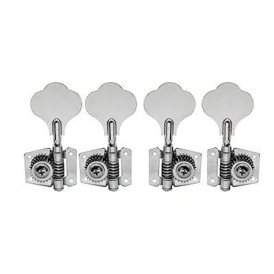 Image de Musiclily Mécaniques Basse 2x2 Open Gear Style pour Fender Jazz et Precision Bass 4 Cordes, Chrome