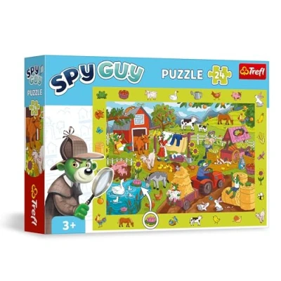 Image de Trefl d’Observation Spy Guy : Ferme 24 Pièces Trouvez Tous Les Objets du Cadre, Puzzle Coloré Plein de Détails, Développement Perspicacité pour Enfants à partir 3 Ans, 15589, Multicolor