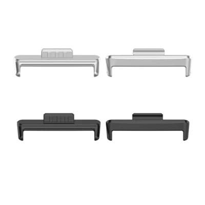 Image de 2 Paires Remplacement Adaptateur de Bracelet Montre Acier Inoxydable, compatible avec Huawei Watch Fit 3 (Noir et argent)