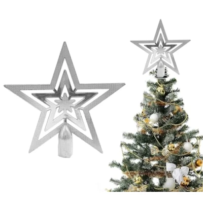 Image de Onlvmyur Topper Sapin de Noel Étoile Noël 20cm Pointes Décorations (Argent)