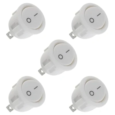 Image de HUAREW interrupteur à bascule ON/OFF KCD1 Mini rond SPST 2Pin Snap in Latching avec fils pré câblés AC 6A/250V 10A/125V, pour voiture bateau (5 pièces)
