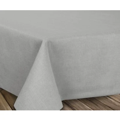 Image de Beautex Nappe en lin infroissable Effet lotus Forme ovale rectangulaire Taille et couleur au choix, Textile, gris clair, Rund 160 cm