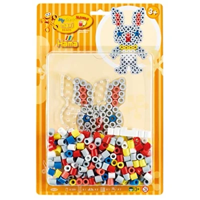 Image de HAMA Blister de 250 Perles à repasser taille MAXI et 1 Plaque Lapin Loisirs Créatifs