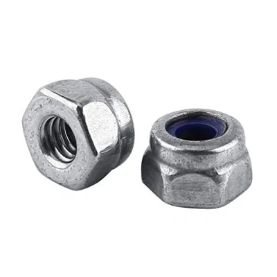 Image de Lot de Contre Ecrous Hexagonal Verrouillage Autobloquant Anti lâche en Acier Inoxydable 304 avec Rondelle Nylon(M2 x 100pcs)