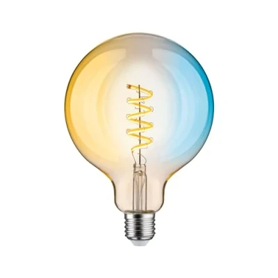 Image de Paulmann 29161 Filament 230 V Smart Home Zigbee LED Globe G125 E27 600 lm 7,5 W Tunable White Dimmable Ampoule dorée à intensité variable