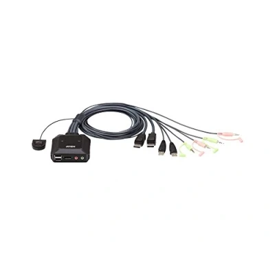 Image de ATEN CS22DP Commutateur écran clavier souris audio USB 2 x KVM 1 utilisateur local Ordinateur de bureau