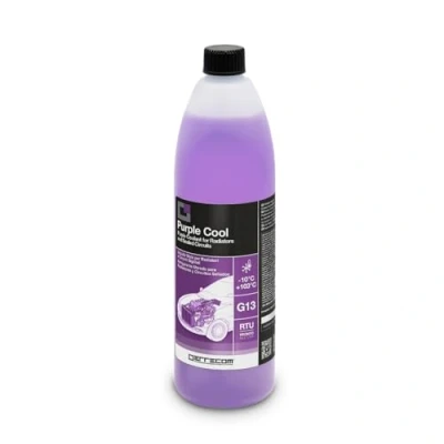 Image de Errecom Purple Cool, Liquide de Radiateur Violet 10C/+103C, antigel G13, Prêt à l&#039;emploi, 1 Litre avec Paquet d&#039;additifs Glycérine,