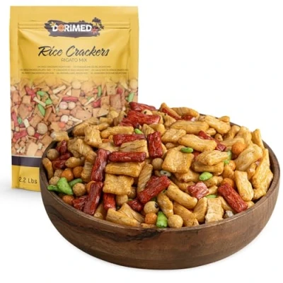 Image de Mélange Apéritif I Craquelins de riz Rigato 1 Kg frit légèrement salé bâtonnets avec tapioca et la paprika Saveur asiatique une pincée sel, soja Dorimed
