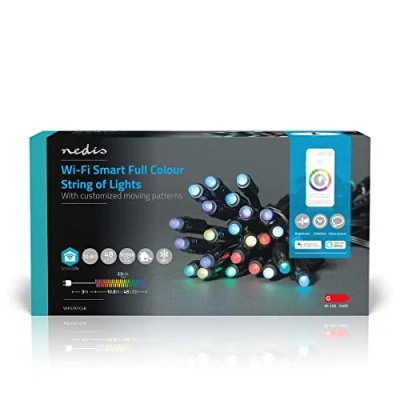 Image de Nedis SmartLife LED Décorative Corde RGB 48 LED&#039;s Intérieur et Extérieur 7 Motifs de Mouvement 10.8 m Android/IOS