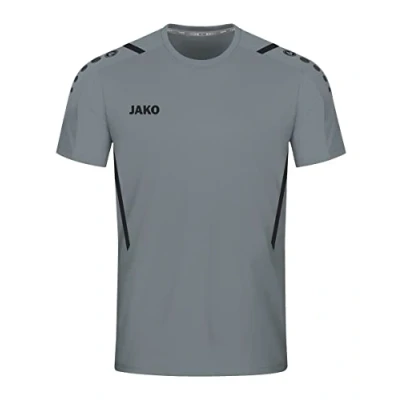 Image de JAKO Maillot Challenge (Manches Courtes), Mixte Enfant, Gris Pierre/Noir, 128