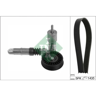 Image de INA 529 0425 10 Jeu de courroies trapézoïdales à nervures Contrôler et changer roue libre alternateur si nécessaire AUDI: A4 B5 Berline, B6 Berline