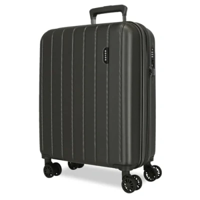 Image de Movom Wood Valise Trolley Cabine Gris 40x55x20 cms Rigide ABS Serrure TSA 38L 3,2Kgs 4 roues doubles Extensible Bagage à main