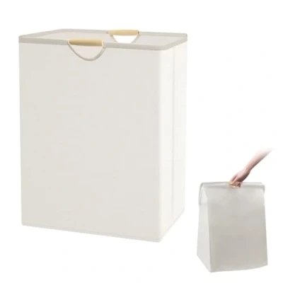Image de VFANDV Panier à Linge, 60L Linge Pliable Rangement Salle De Bain avec Poignée, a pour Chambre Coucher, Bain, Dortoir, Buanderie