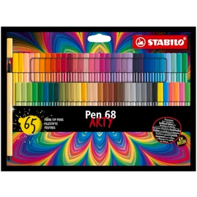 Image de Feutre dessin STABILO Pen 68 Etui carton ARTY x 65 feutres de coloriage pointe moyenne gamme