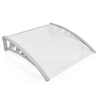 Image de OHMG Auvents de Porte et fenêtre,Auvent d&#039;entrée Toit Marquise en polycarbonatp,Auvent Aluminium,Auvent d&#039;entrée,Protection Contre la Pluie UV (G 100 * cm)