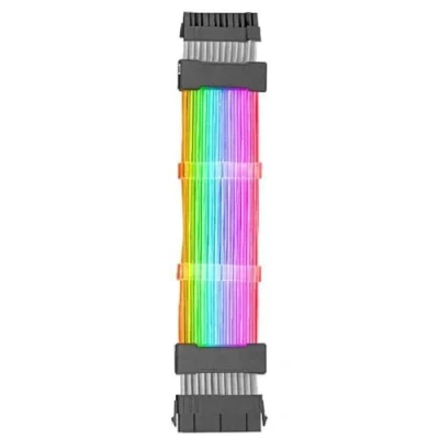 Image de MARSGAMING Mars Gaming MCA 24, ARGB Extender Cable 24pin ATX pour Carte Mère, LEDs Ultra Lumineuses, Compatibilité Totale, AWG18 Pure Copper, 265mm