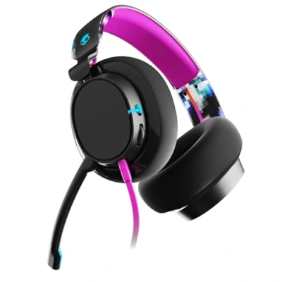 Image de Skullcandy SLYR Pro Casque de Gaming Multiplateforme Supra Auriculaire Filaire, Perception Sonore Optimisée, Microphone IA, Compatible Xbox + PlayStation PC Noir