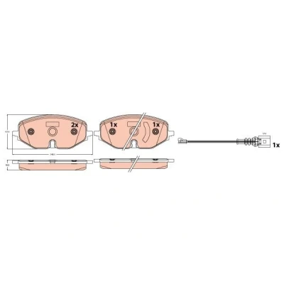 Image de TRW GDB2392 Jeu de plaquettes frein contact signal d&#039;usure inclus VOLKSWAGEN: Golf VIII 3/5 portes, Variant, Caddy V Van