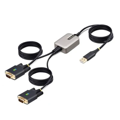 Image de StarTech.com 2P6FFC USB SERIAL changeur de genre câble A 2 x DB 9 RS 232 Noir, Gris Neuf