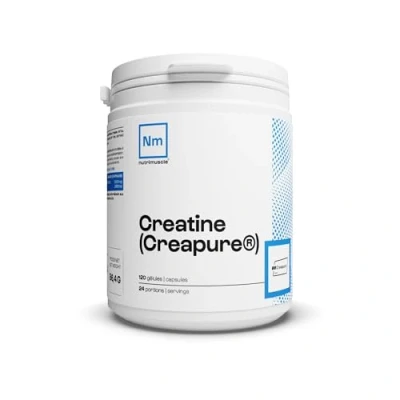 Image de Créatine 100% Pure monohydrate Creapure® Prise Masse Musculaire&amp; Force Musculation Homme Complément Idéal à la Whey Protéine Nutrimuscle 120 Gélules