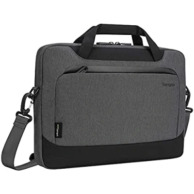 Image de Targus Sacoche fine Cypress EcoSmart pour PC portable 15,6&quot;, Pochette de transport avec sangle, compartiment principal et poche avant Gris, TBS92502GL