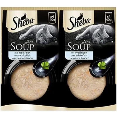 Image de Sheba Multipack Soup Lot de 40 sachets Nourriture Humide pour Chat Poisson Blanc x g