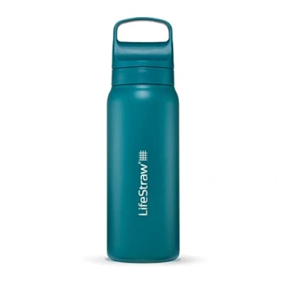 Image de LifeStraw Go Series Gourde filtrante en inox 700ml pour les voyages &amp; l’utilisation quotidienne. Élimine bactéries, parasites et microplastiques, améliore le goût, Laguna Teal (bleu pétrole)