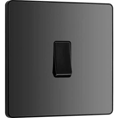 Image de BG Electrical Evolve PCDBC12B Interrupteur simple Noir/chromé 20 A 16 AX 2 voies