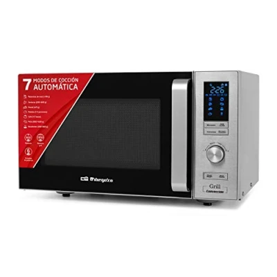 Image de Orbegozo Mig 2528 Co Micro ondes gril et convection, 25 l, 6 niveaux de puissance, affichage numérique à LED, 7 menus prédéfinis, minuterie, programme décongélation, 900 1950 W