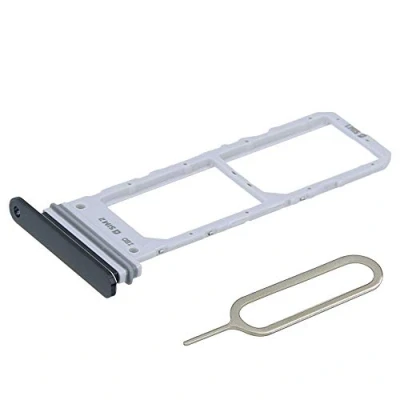 Image de MMOBIEL Tiroir Carte Dual SIM de Rechange Compatible avec Samsung Galaxy Note 10 2019 INCL. Joint en Caoutchouc et l&#039;épingle Support Noir