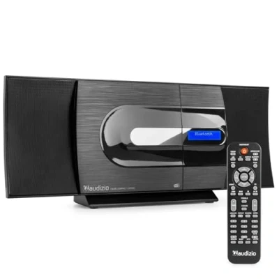 Image de Audizio Tours Radio Dab Stéréo 80W Noir, avec Lecteur CD, MP3, Bluetooth, FM, Écran LCD, Port USB Intégré, Idéal pour Écouter Vos Musiques Favorites et comme Réveil
