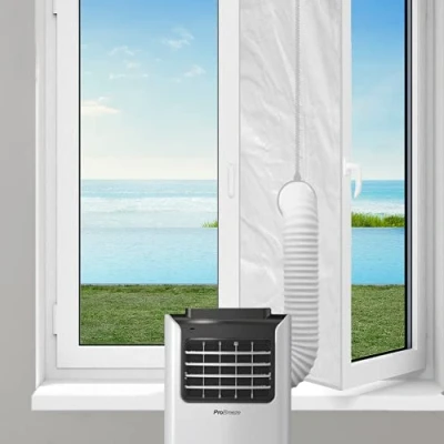 Image de Pro Breeze Joint de Fenêtre 400 cm pour Climatiseur Mobile &amp; Sèche Linge Universel avec Ouverture Réglable Calfeutrage les fenêtres à charnières, Installation Facile 400x40