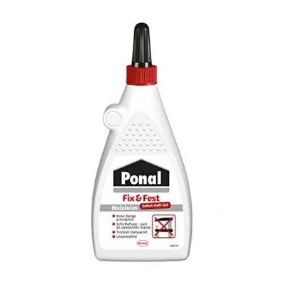 Image de Ponal Fix &amp; Fest Holzleim, 200 g colle à bois transparente adhérence immédiate pour l&#039;intérieur, sans solvant idéale les surfaces verticales