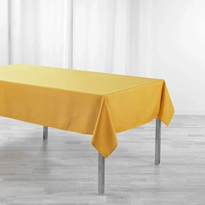 Image de douceur d&#039;intérieur, Nappe Rectangle (140 x 250 cm) Newton Emeraude, Chambray Uni Enduit