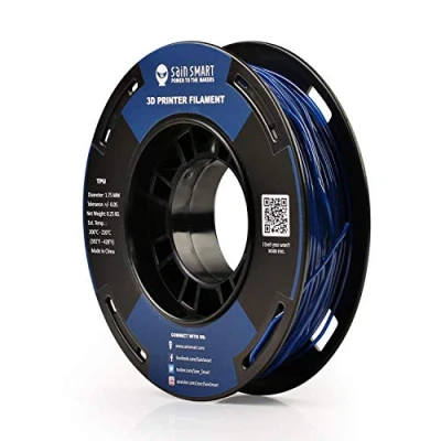 Image de SainSmart Petite Bobine 1.75 mm TPU Flexible 3D Filament 250 g, Dimensional Accuracy +/ 0.05 mm, Shore 95A, Galaxy Bleu