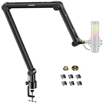Image de Aokeo AK 49 Bras de microphone réglable et compact pour Blue Yeti, Snowball iCE, HyperX QuadCast, SoloCast, Elgato Wave, etc