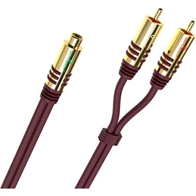 Image de Oehlbach D1C20560 NF Y Sub Adapter Cinch RCA audio Adaptateur [2x mâle 1x femelle] bordeaux
