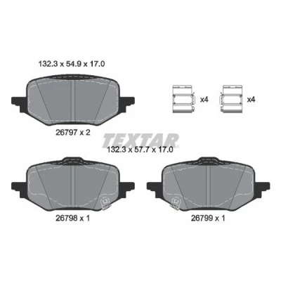 Image de TEXTAR 2679701 Jeu de plaquettes frein avec indicateur d&#039;usure MAZDA: CX 60 (KH) e SKYACTIV PHEV, 3.3 D MHEV AWD